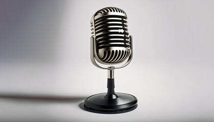 Fototapeta na wymiar Professional classic microphone on light background