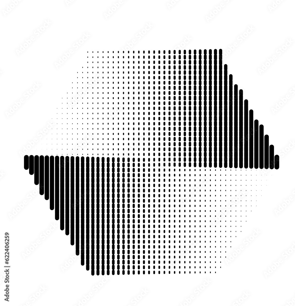 Poster halftone gradient hexagon vector.