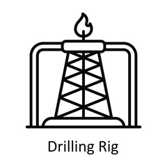 Drilling Rig Outline Icon Design illustration. Smart Industries Symbol on White background EPS 10 File