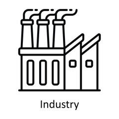 Industry Outline Icon Design illustration. Smart Industries Symbol on White background EPS 10 File