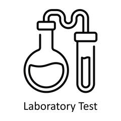Laboratory Test Outline Icon Design illustration. Smart Industries Symbol on White background EPS 10 File