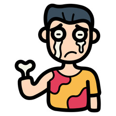 crying filled outline icon style