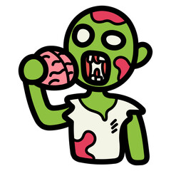 zombie filled outline icon style
