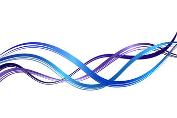 Abstract Blue Purple Wave Curve Water Flow Dynamic Wavy Editable Line Element. Transparent Background Vector Illustration. Technology Innovation Futuristic Business Flow Forward Growth Twist