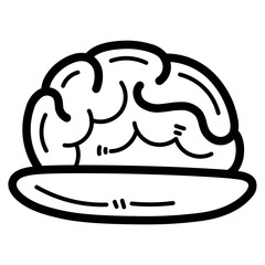 zombie food line icon style