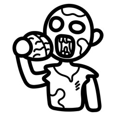 zombie line icon style