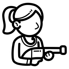 zombie hunter line icon style