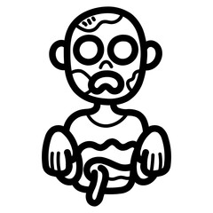 zombie line icon style