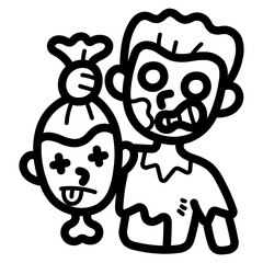 zombie line icon style
