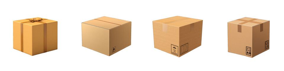 Package Box clipart collection, vector, icons isolated on transparent background