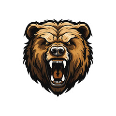 Grizzly Brown bear mascot logo, Esport gaming team mascot logo, animal mascot isolated on white background, bear logo png, bear mascot for club or team sign