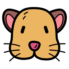 hamster filled outline icon style