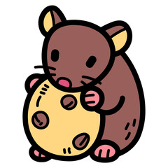 hamster filled outline icon style