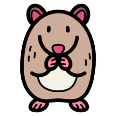 hamster filled outline icon style
