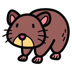 hamster filled outline icon style