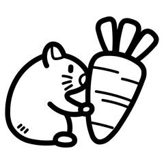 hamster line icon style
