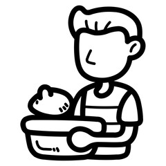 hamster line icon style