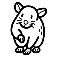 hamster line icon style