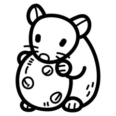hamster line icon style