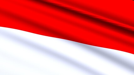 3D RENDER INDONESIA FLAG INDONESIAN INDEPENDENCE DAY 17 AGUSTUS 1945