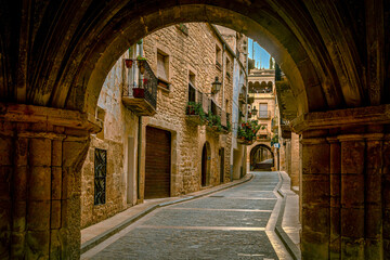 Calaceite medieval historic center. In Calaceite,region of matarraña, Aragon community, Spain