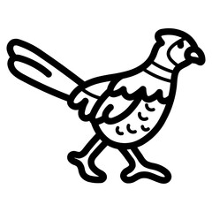 pheasant line icon style