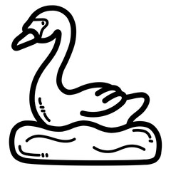 Fototapeta premium swan line icon style