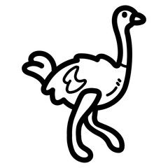 ostrich line icon style