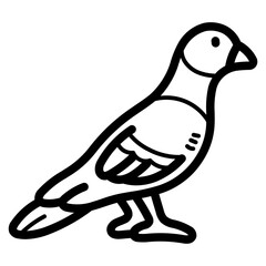 rock pigeon line icon style