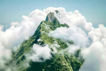 Cime de la montagne dans les nuages - Générative IA