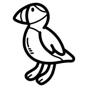 recommend clip art: puffin line icon style