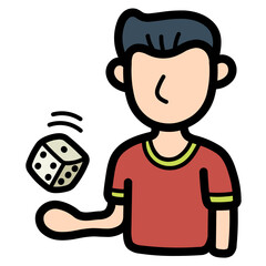 throwing dice filled outline icon style
