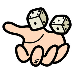 throwing dice filled outline icon style