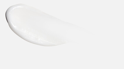 A smear of cream on a white background