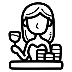 gambler line icon style