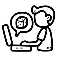 online gambling line icon style