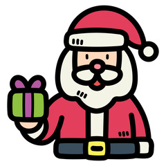 santa claus filled outline icon style