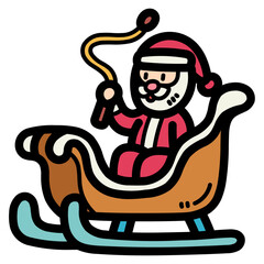 sleigh filled outline icon style