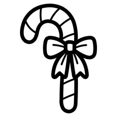 candy cane line icon style