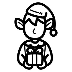 elves line icon style