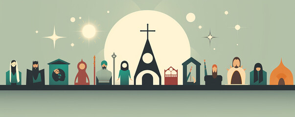 Harmony Beyond Borders: Embrace Unity in Global Spirituality,illustration,created with Generative AI Technology