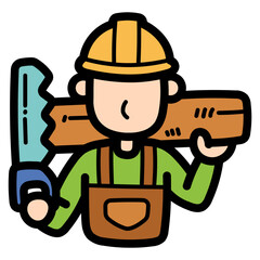 carpenter filled outline icon style