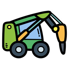 hydraulic jackhammer filled outline icon style