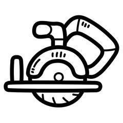 circular saw line icon style