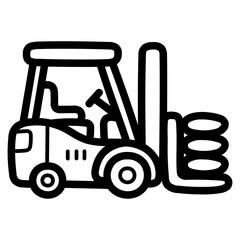 forklift line icon style