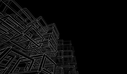 abstract architecture 3d illustration