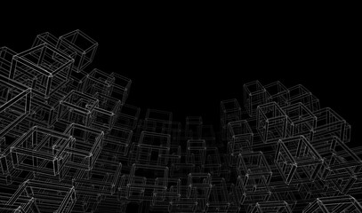 abstract architecture 3d illustration