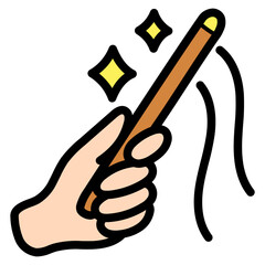 magic stick filled outline icon style