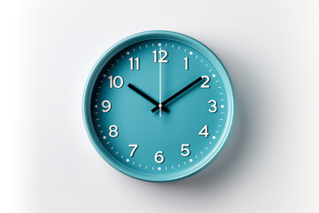 blue clock on white background