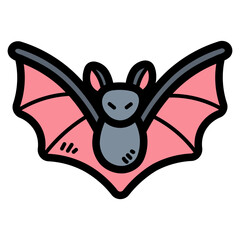 bat filled outline icon style